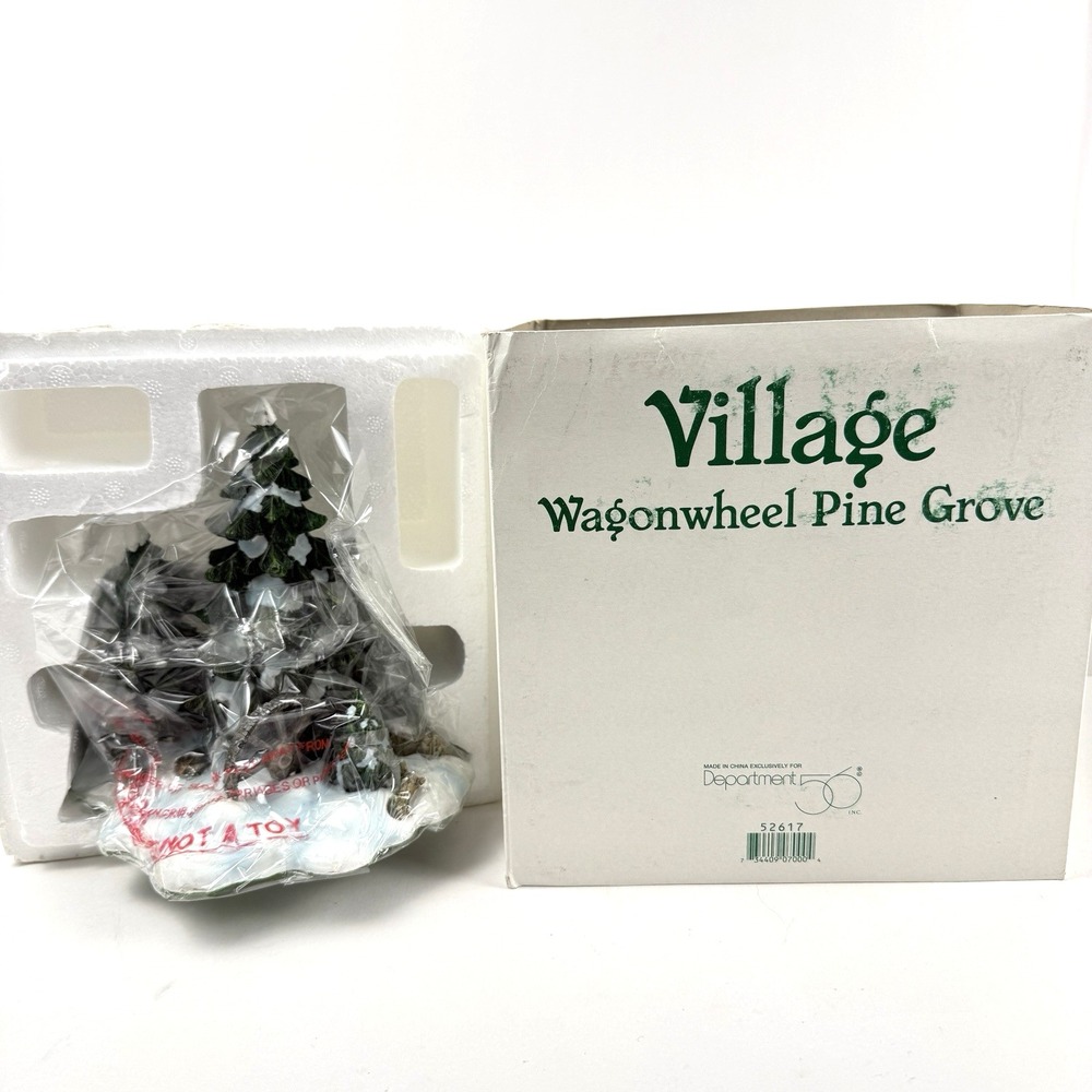 Department 56 Wagon Wheel Pine Grove Pines Trees #52617 Retired Village